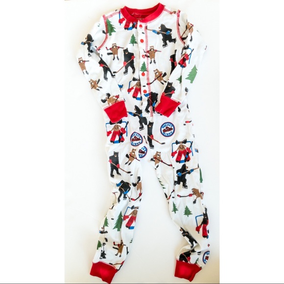 Hatley - Little Blue House size 2 Bear Hockey Pajamas - Picture 1 of 1